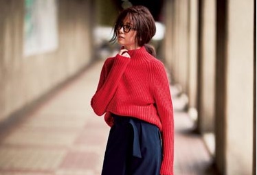 赤ニット14選 18冬 30代40代レディースコーデ特集 Domani