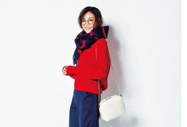赤ニットコーデ13選 18冬 春 30代40代レディース着こなし術 Domani