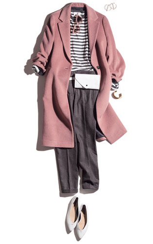 ピンクコートコーデ【冬】30代・40代のための大人かわいい着こなし例