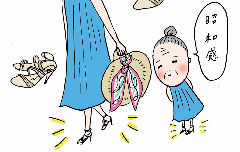 キラキラの 婆サンダル を大人気の バーサンダル にすれば もっとオシャレになるのに 婆サンダルをバーサンダルに履き替えたら Domani