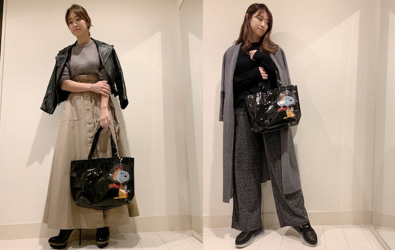 もう手放せない 美人読者モデル 和田彩加さんが荷物の多い日こそ スヌーピー黒トート を選ぶ理由 Domani