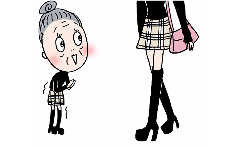 危険 間違えるとアラフォーのコギャル風に 厚底ブーツはこう履くのが正解 コンサ婆さんの脱ギャル厚底シューズ道 Domani