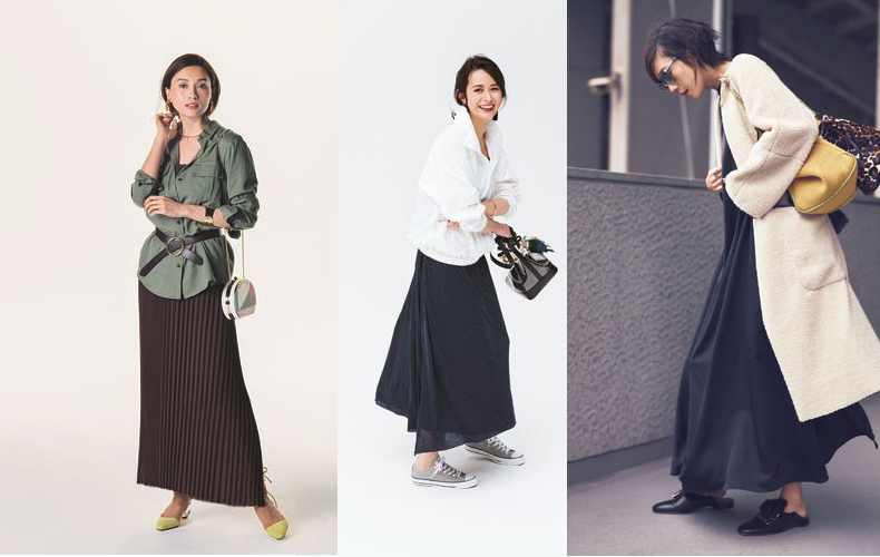 マキシワンピコーデ21選 30代40代レディースファッション Domani