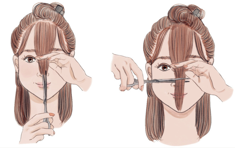 シースルー前髪のセルフカット方法