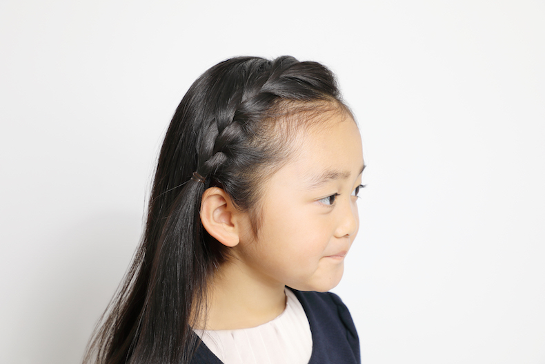 動画つきアレンジ紹介 子どもの入園 入学式に 前髪編み込み Domani