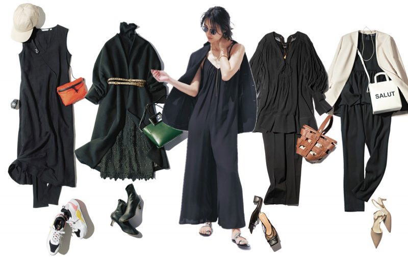 オールブラックコーデの着こなし48選 シーズン別 おしゃれを格上げするスタイルをご紹介 Domani