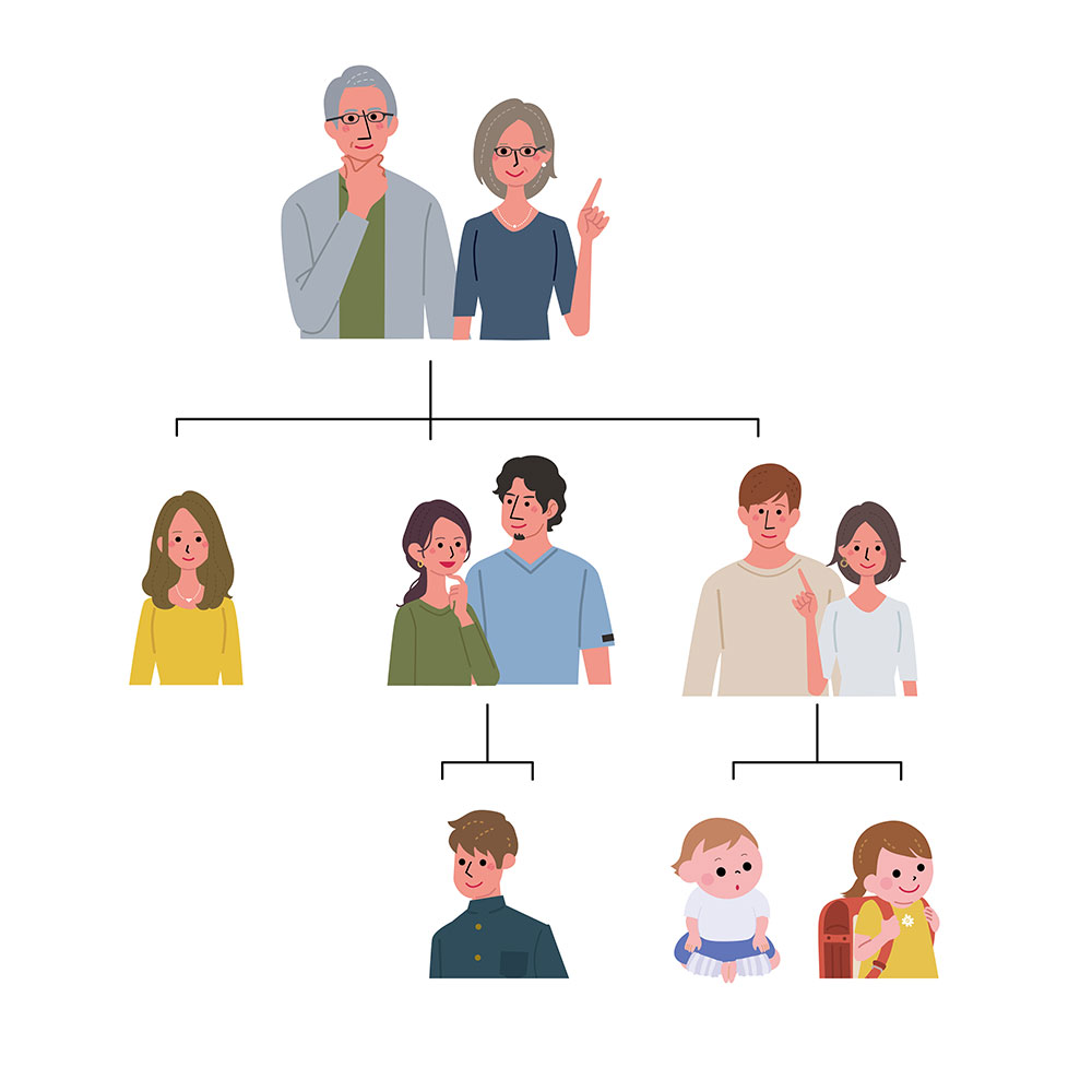 家系図のイメージイラスト