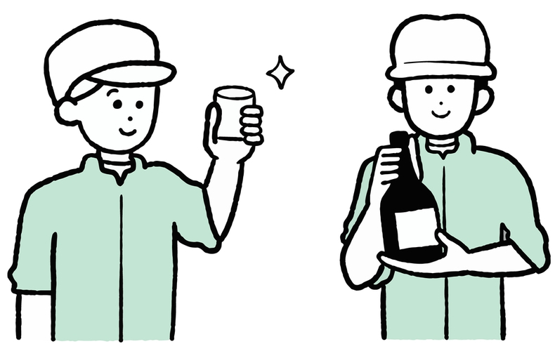 日本酒作りに従事する人のイラスト