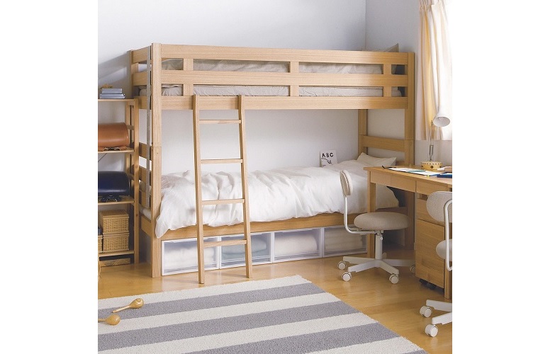 R214 無印良品 セミシングル2段ベッド 幅88cm マットレスセット 美品 R214 無印良品 セミシングル2段ベッド 幅88cm マットレスセット 美品