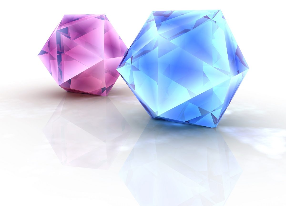 青と紫の宝石