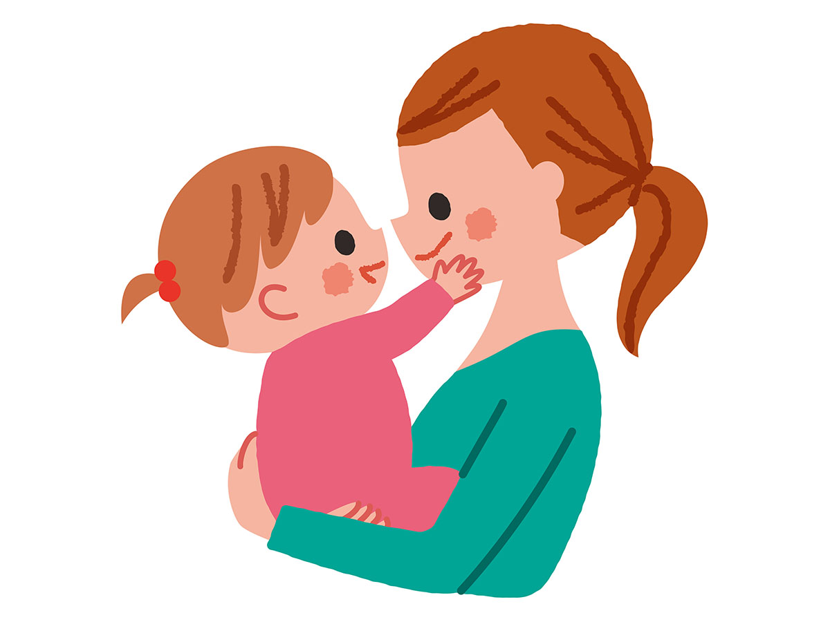 赤ちゃんを抱っこしている人のイラスト