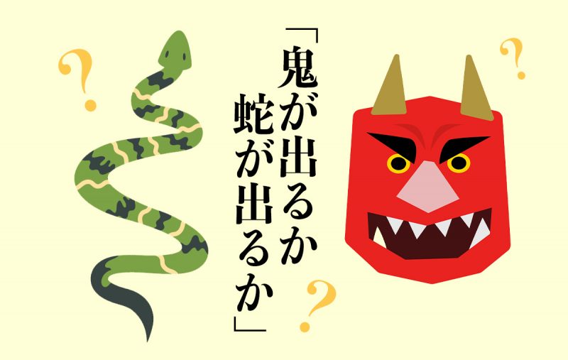 鬼が出るか蛇が出るかとは将来を予測するのは難しいという意味 類語もご紹介 Domani