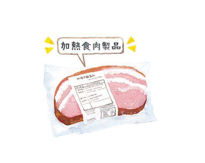 加熱食肉製品と書かれたハムのパッケージ