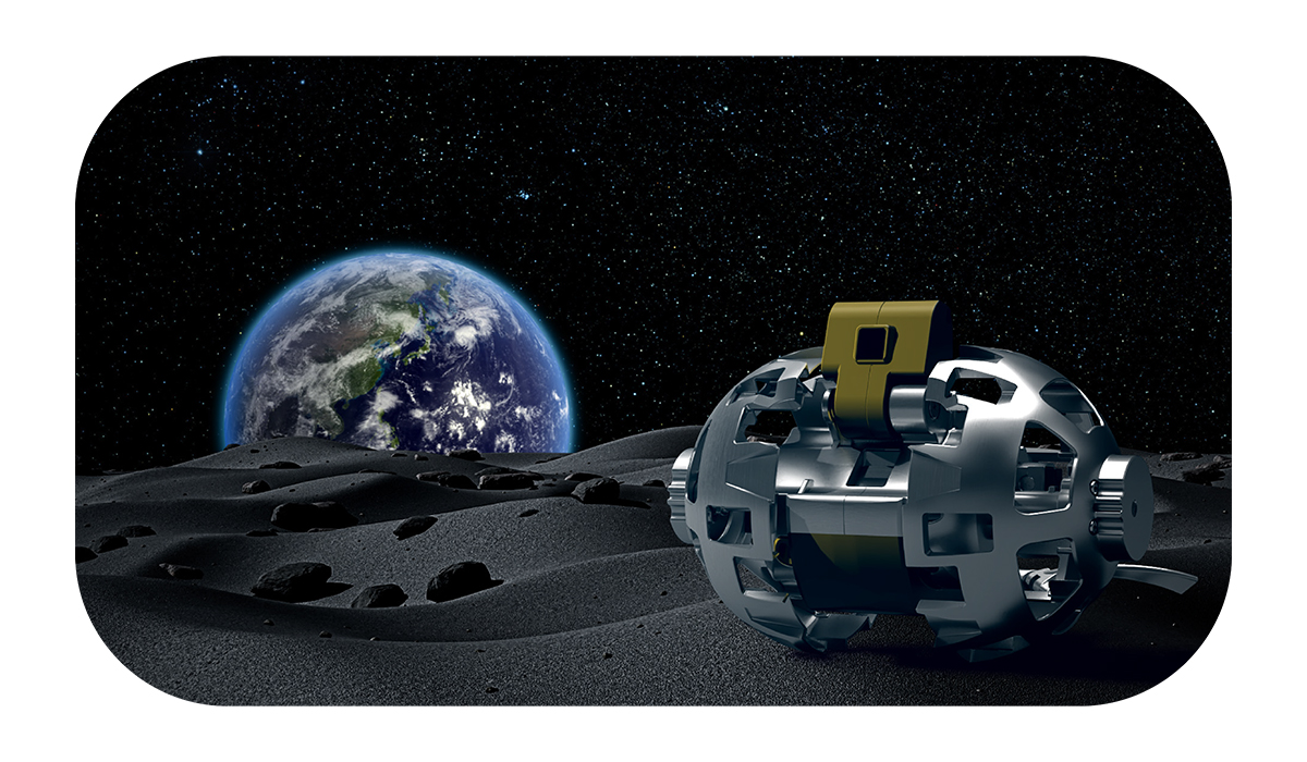 変形型月面ロボットSORA-Q、月で稼働するイメージ画像