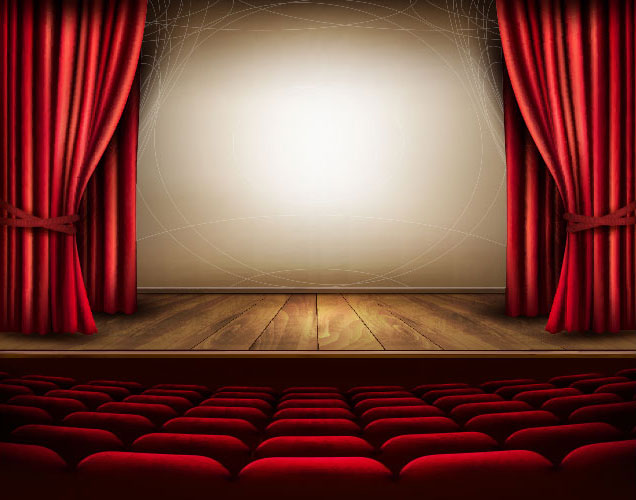 劇場の客席と舞台のイラスト
