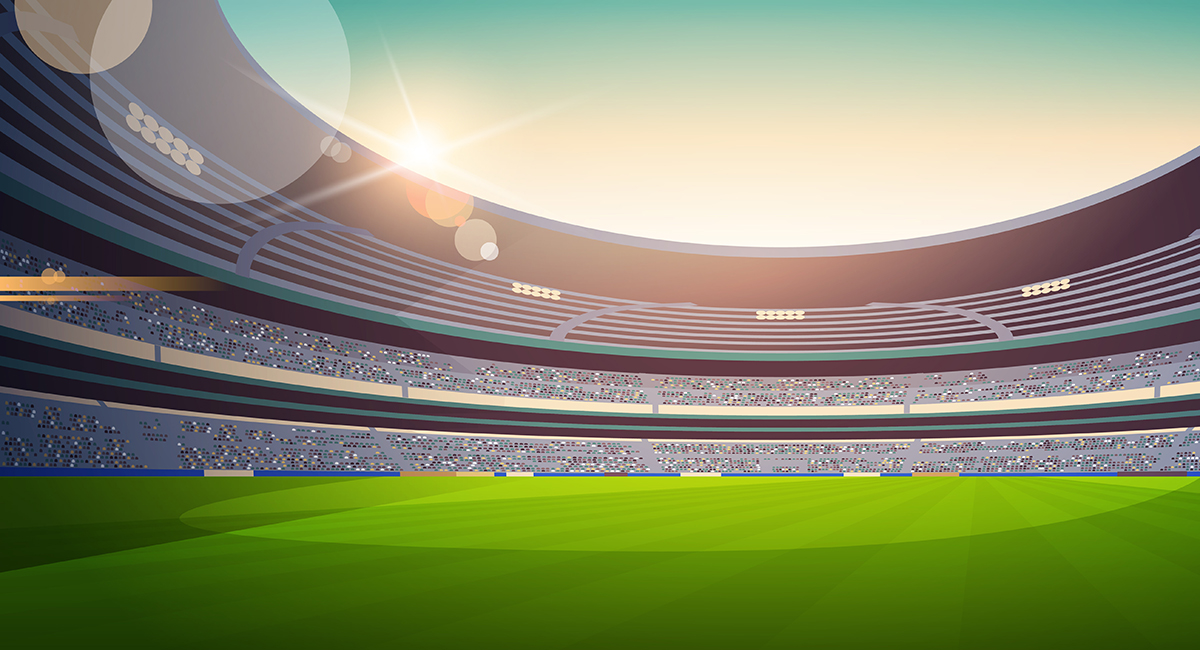 スタジアムに陽が差している様子 イラスト