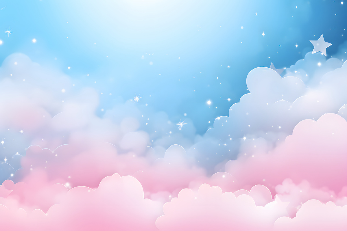 空と桃色の雲