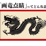 龍の絵の巻物風イラスト。「画竜点睛ってどんな意味?」と書かれている