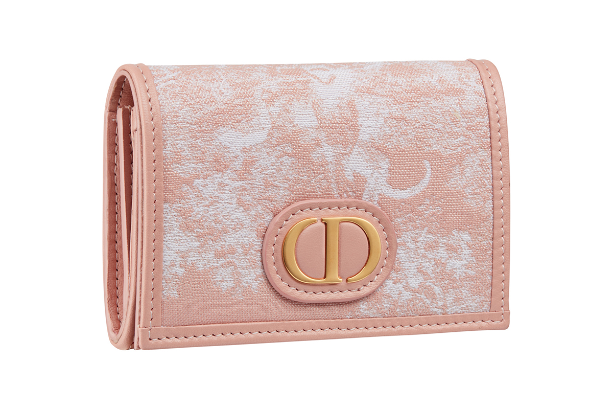 ディオール　ピンクの折り財布写真