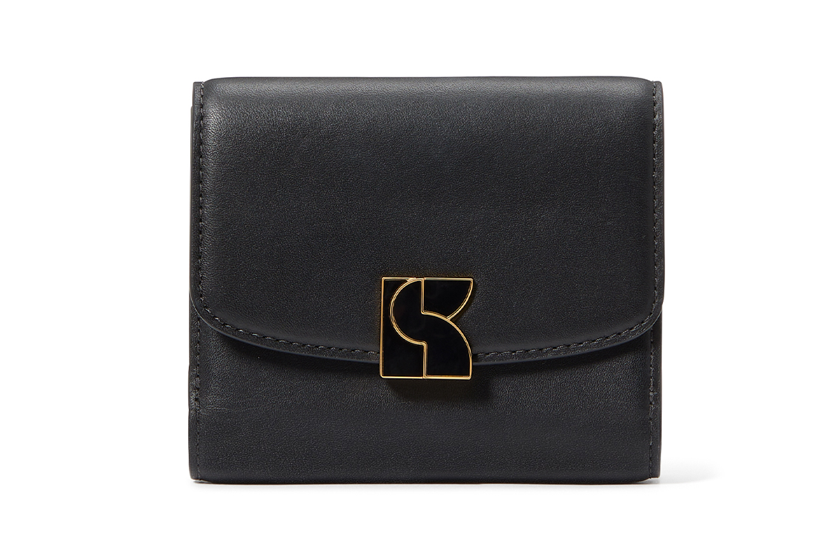 ケイト・スペード ニューヨーク　黒の三つ折り財布　正面