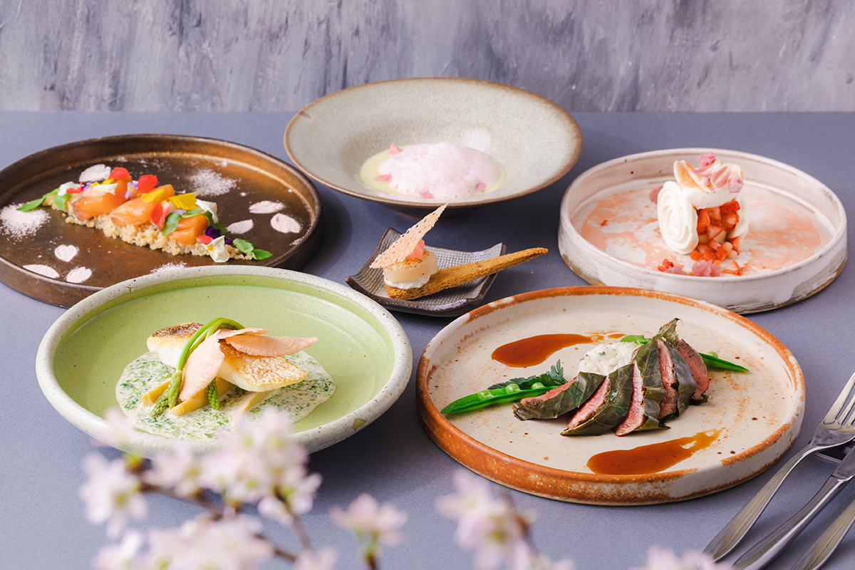 クロスホテル京都　期間限定桜のディナーコース