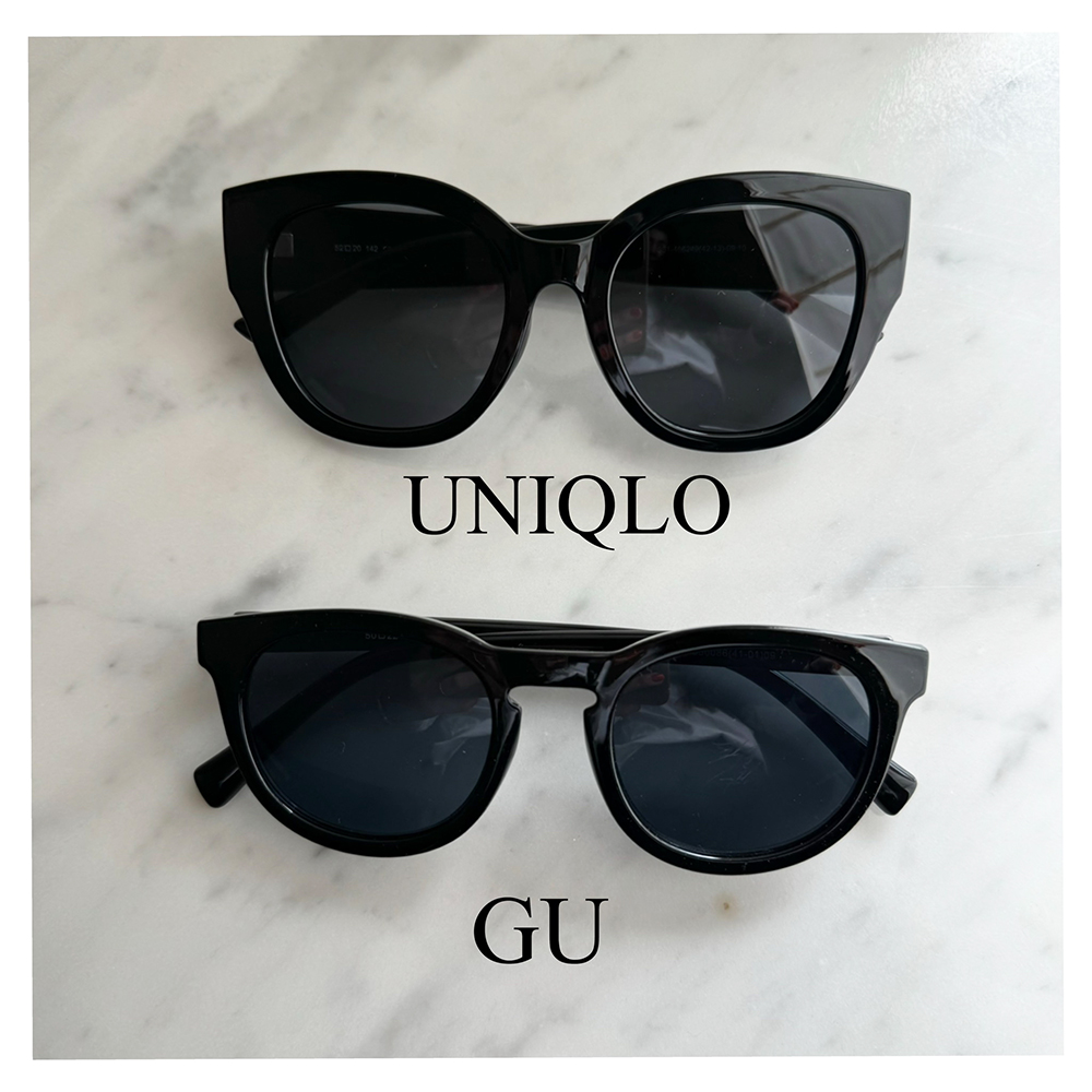 左からユニクロのサングラス、GUのサングラス