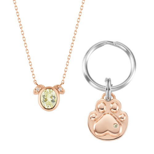 ▲SV(PGc)/Brass(PGc) Necklace & Charm set / Quartz / CZ 各￥24,200犬