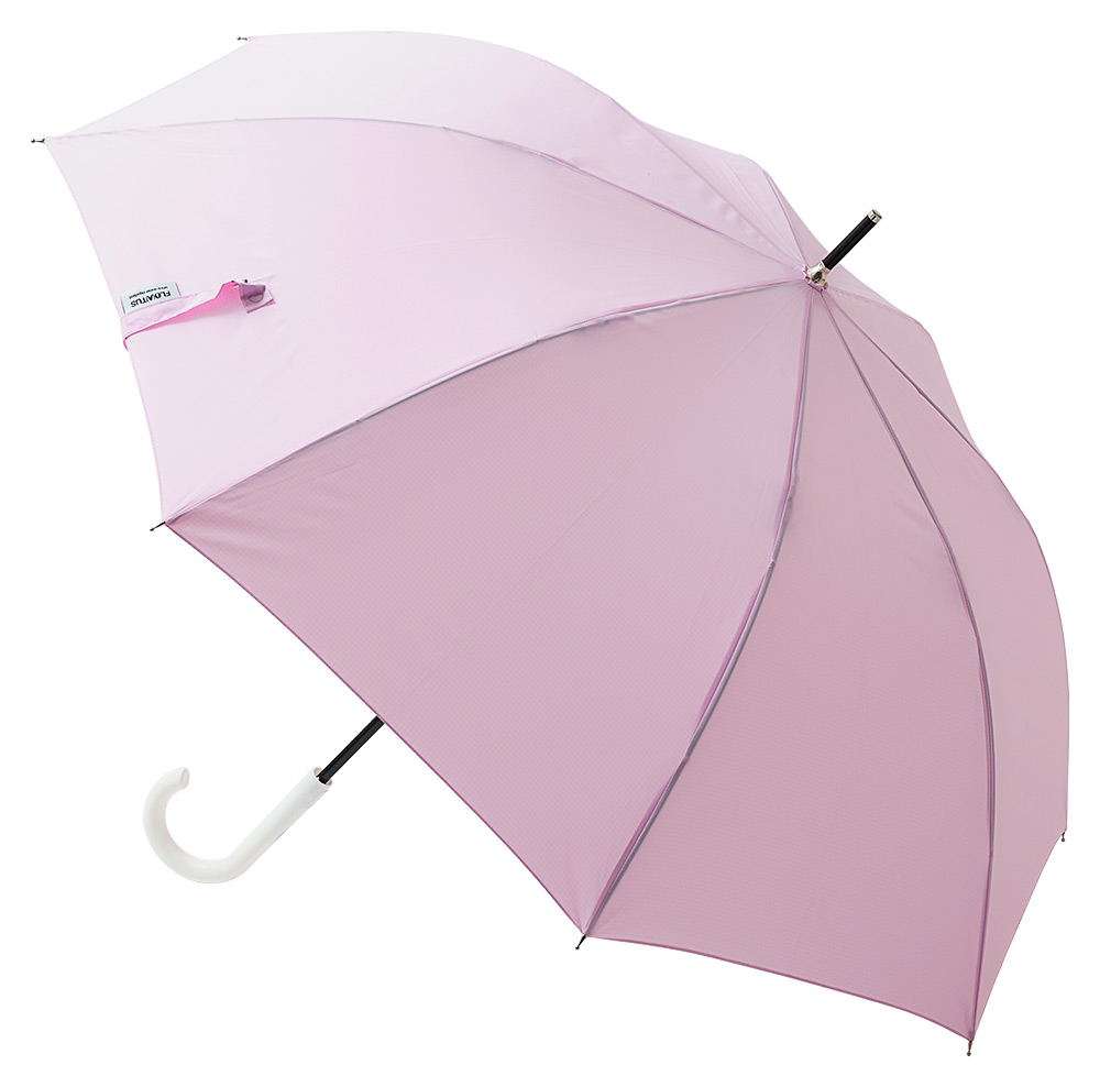 ピンクの長傘