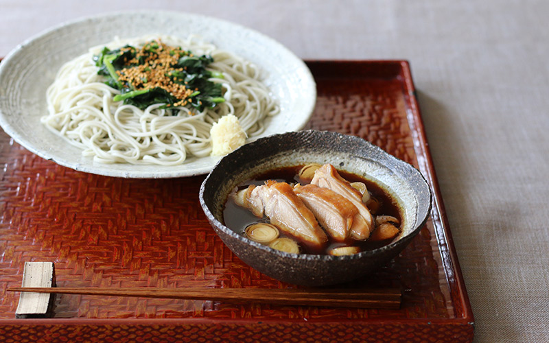 熟成阿波尾鶏の鴨南蛮風そうめん　完成写真