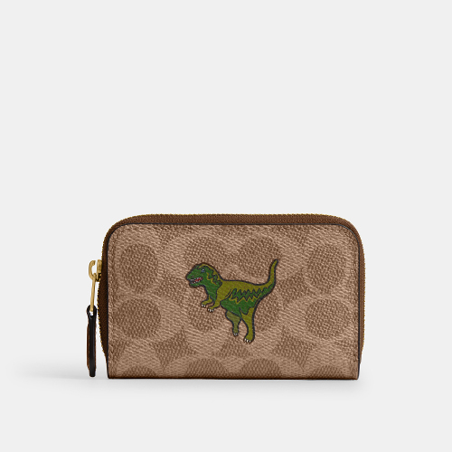 Coated Canvas Signature Rexy Printed Essential Small Zip Around Card Case