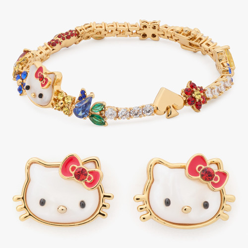 ▲HELLO KITTY x kate spade new york tennis bracelet￥33,000、studs￥16,500