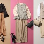 ベージュパンツのファッション