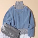 ニットのレイヤードコーデ