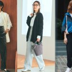 秋らしいコーデの女性