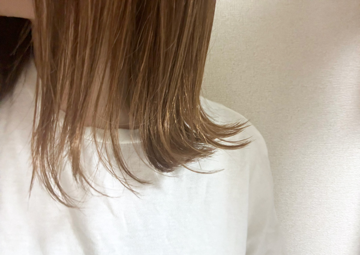 外ハネヘアの寄り写真