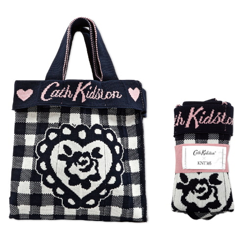 ▲CK×KNT365 Co-Knitty Gingham Rose 各￥5,500ネイビー