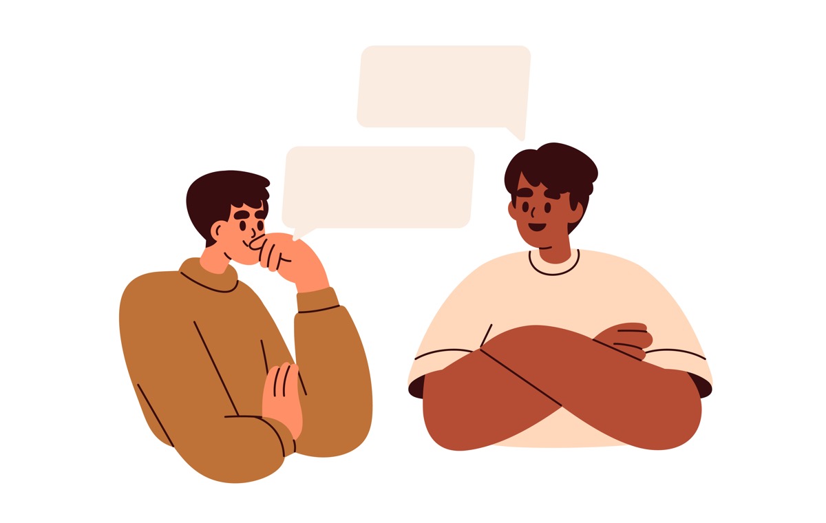 会話する男性