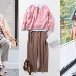 ピンクコーデの写真を3つ並べた画像