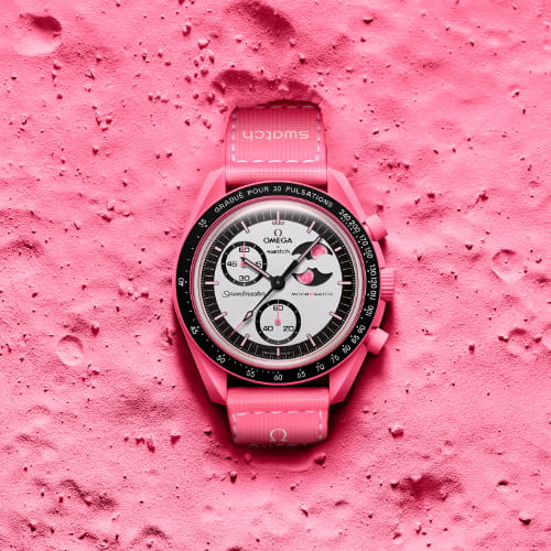 ▲Bioceramic MoonSwatch MISSION TO THE PINK MOONPHASE¥46,200