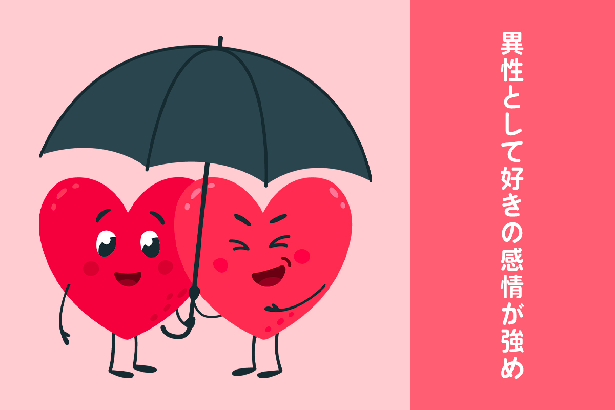 異性として好きの感情が強め