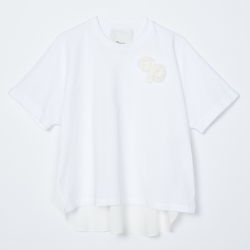 ▲ロゼッタ付き Tシャツ（ホワイト）￥38,500