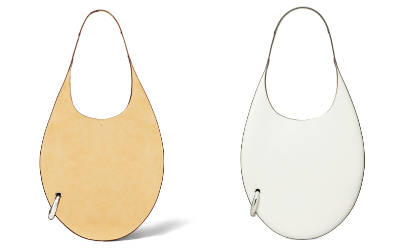 ▲ピアス バッグ¥176,000 ベージュ、ホワイト