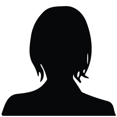 ショートカットの女性のシルエット