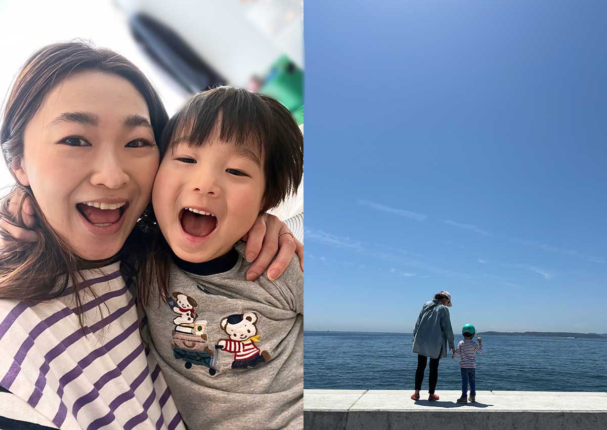菱沼文さんと息子さん