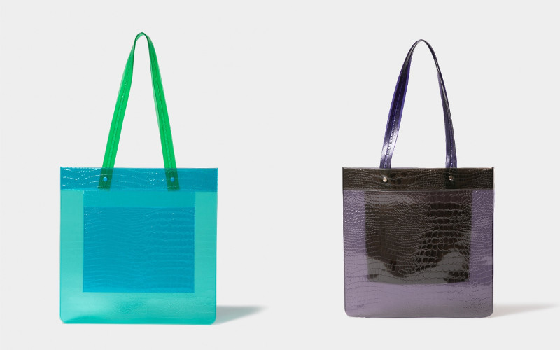 nothing to hide vinyl tote bag　グリーン、ブラック
