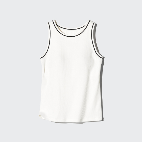 ▲リブブラトップ/アメリカンスリーブ￥2,290 柄（ライン入り）3色展開 ※無地は5色展開