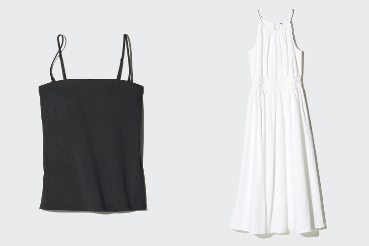 ▲エアリズムコットンブラチューブトップ￥2,290 ホルターネックワンピース￥3,990