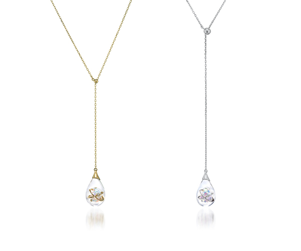 K10YG/アクリル シンセティックオパール/ダイヤモンドネックレス￥71,500 SV925(Pt1000コーティング)/アクリル シンセティックオパール/ダイヤモンドネックレス￥39,600