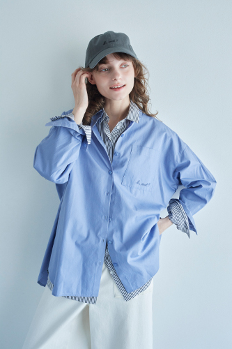 コットン 刺繍 シャツ“b. cool!!”