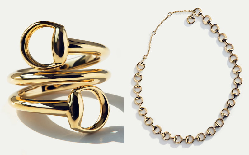 イエローゴールド リングとネックレス